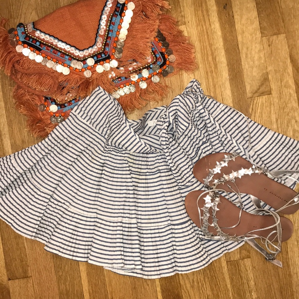 Alexis ruffled striped skirt